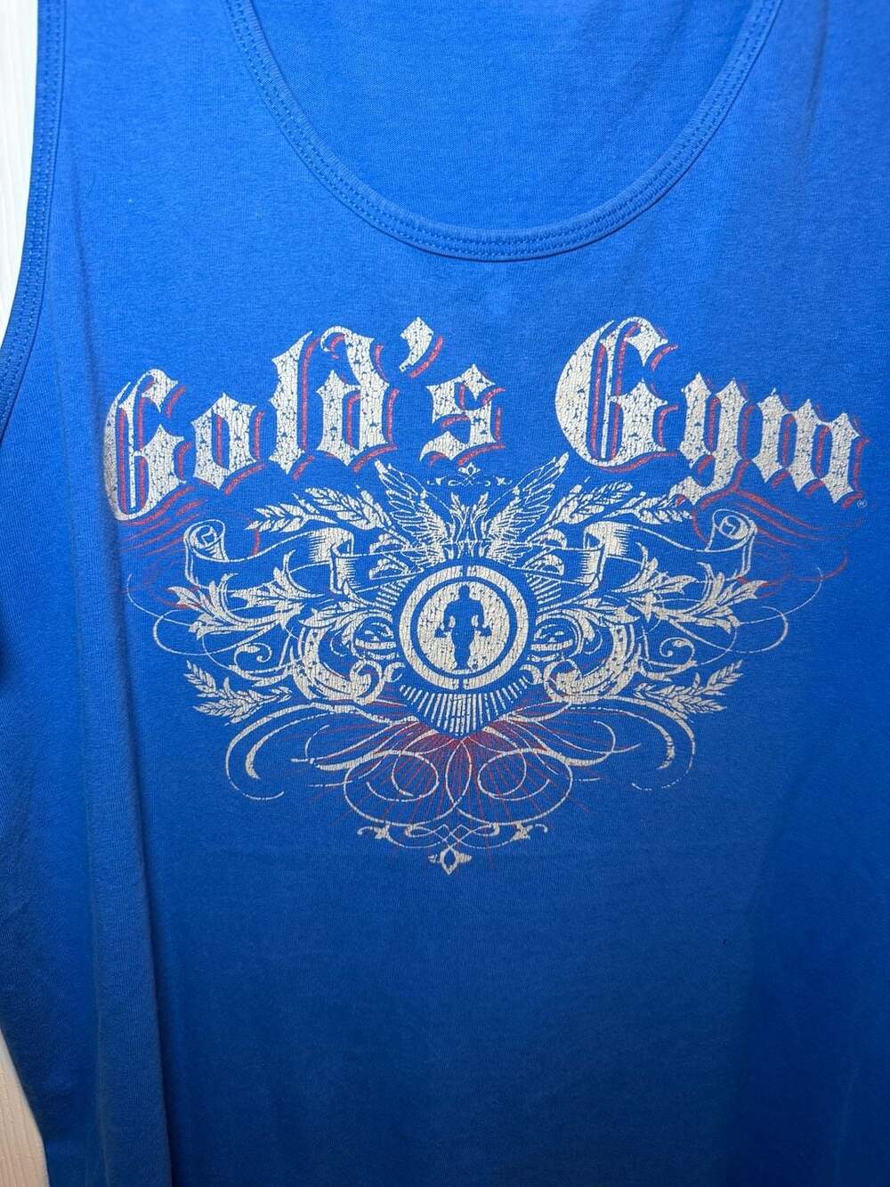 Gold's Gym Blue Vintage Style Graphic Tank Top
